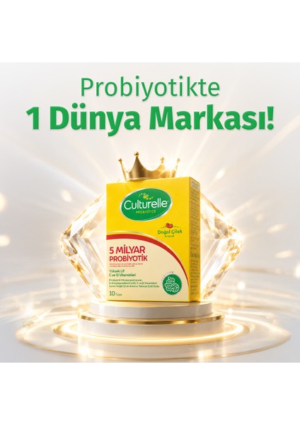 Probiyotik 30 Saşe, 5 Milyar Probiyotik, C ve D Vitamini, Yüksek Lif, Doğal Çilek Aromalı, Çocuk ve Yetişkin, Kolay kullanım modelleri