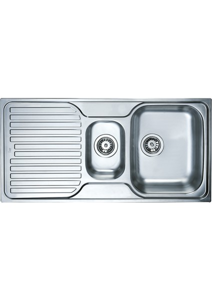 Princess 60 B Paslanmaz Çelik Mutfak Evyesi Sol Damlalıklı 1000 x 500 mm - Gümüş modelleri