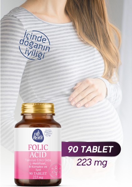 Folık Asıt – L-Metılfolat, B6, B12, Iyot ve D3 90 Tablet modelleri