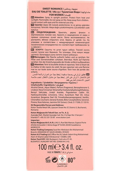 Parfüm Sweet Romance 100 ml modelleri