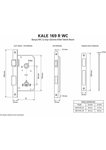Kale 169 R Banyo/wc 40MM, görsel 2 / 2