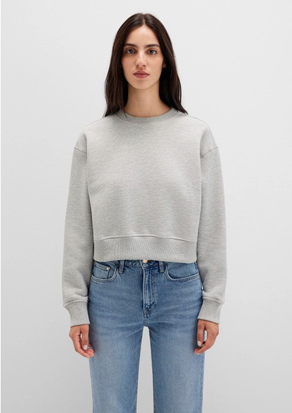 Gri Basic Crop Sweatshirt 1S10389-82816 fırsatları