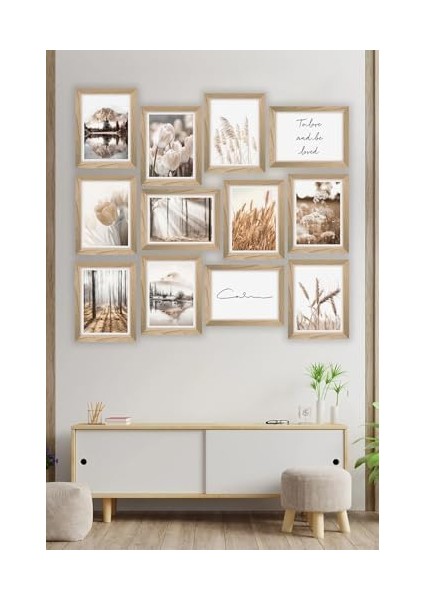12 Parça Çerçeve Görünümlü Mdf Tablo Seti modelleri