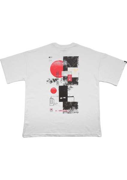A02133 Baskılı Oversize Beyaz Kadın T-Shirt fiyatları