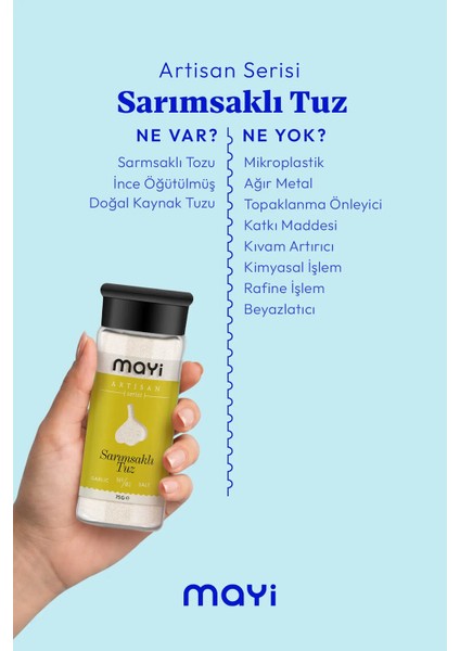 90 gr Sarımsaklı Tuz Kaynak Tuzu ile Sofralarınıza Pratik ve Lezzetli Dokunuş modelleri