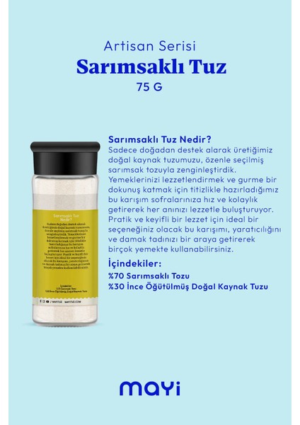 90 gr Sarımsaklı Tuz Kaynak Tuzu ile Sofralarınıza Pratik ve Lezzetli Dokunuş fırsatları