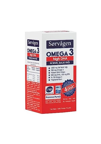 3 High Dha 1000MG Balık Yağı, 50 Kapsül modelleri