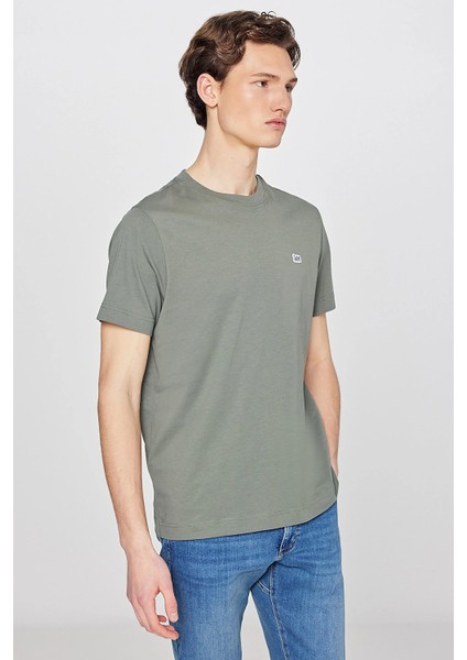 Bisiklet Yaka T-Shirt Beige Melange fırsatları