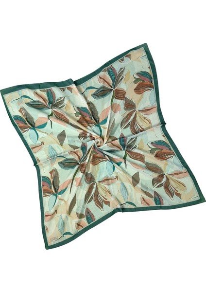 Ebruli Soft Pamuklu Çiçek Desenli Eşarp - 95X95 cm indirimleri