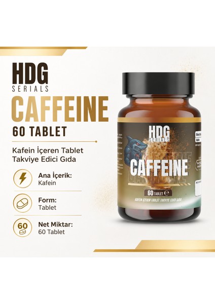 Caffeine 120 mg 60 Tablet Kafein İçeren Takviye Edici Gıda