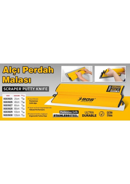 Paslanmaz Çelik Alçı Perdah Malası (25 Cm) fiyatları