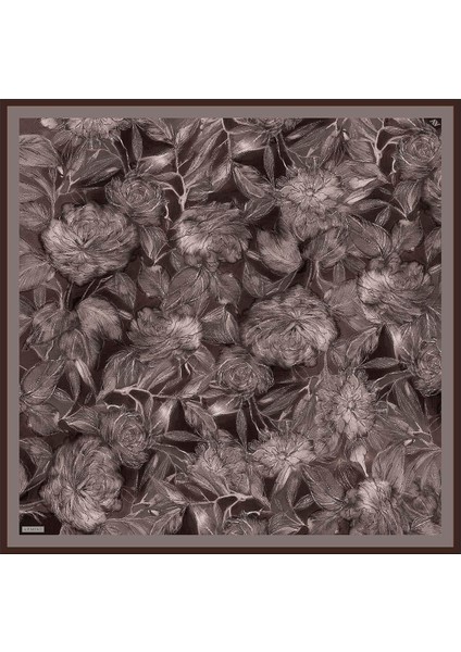 Çiçek Desenli Saf İpek Twill Eşarp 9409D 82 indirimleri