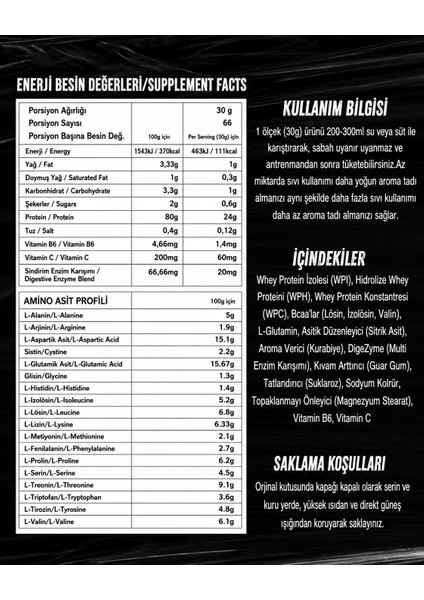 Isolate Whey Protein 2000 gr 66 Servis Kurabiye fırsatları