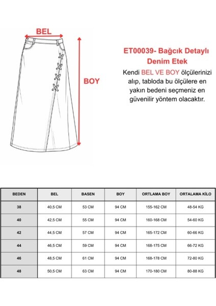 Bağcık Detaylı Denim Etek- Haki modelleri