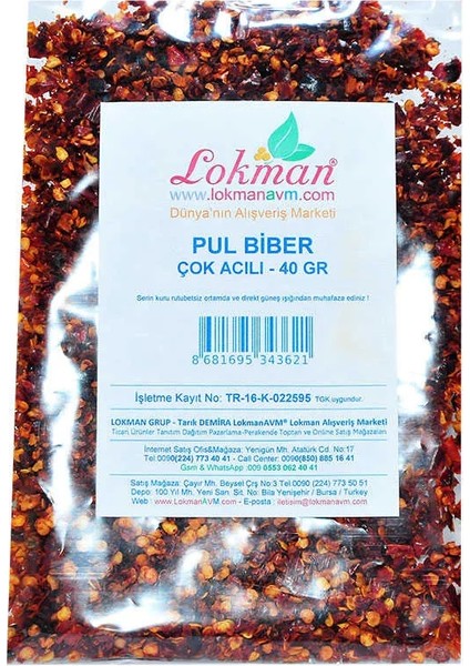 Pul Biber Çok Acılı 40 gr Paket fiyatları
