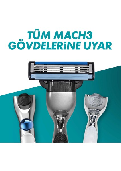 Mach3 18'li Yedek Tıraş Bıçağı Karton Paket Erkekler İçin Paslanmaz Çelik Hassas Kesim