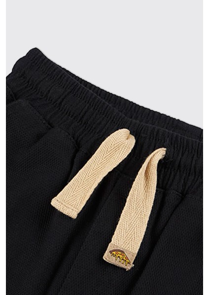 Erkek Çocuk Beli Lastikli Siyah Pantolon