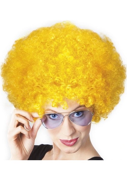 Sarı Renk Kıvırcık Afro Bonus Peruk fiyatları