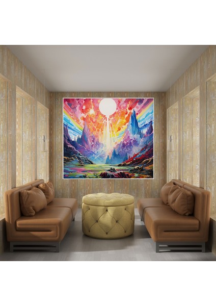 Psikedelik Prizma Pink Floyd Desenli Duvar Tablosu fiyatları