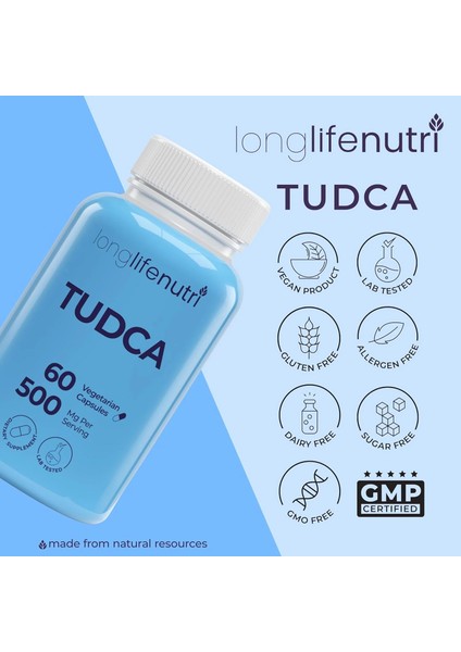 Tudca - Tauroursodeoxycholic Acid Bile Salt 500MG Per Serving & 60 Vegetarian Caps fiyatları