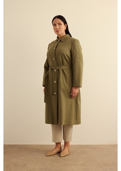 Haki Cotton Trençkot modelleri