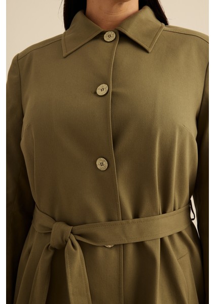Haki Cotton Trençkot
