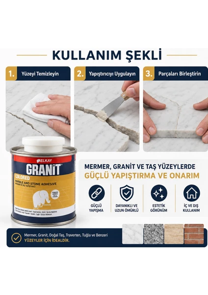 Elkay Mermer Granit Taş Yapıştırıcı 250GR, görsel 1 / 1