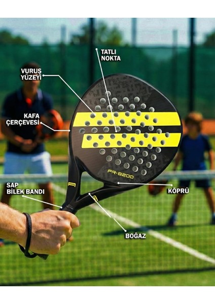 Karbon Fiber Padel Raketi – Sarı modelleri
