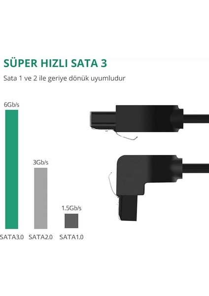 40 cm Sata Data Kablo - 90 Derece - Metal Klip modelleri