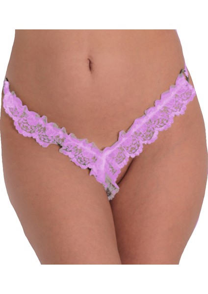 ASM0226 Bayan Pembe Dantel Halkalıfırfır Özel String