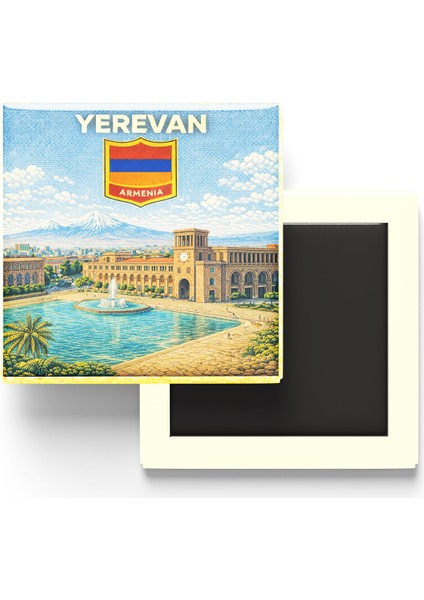 Buzdolap Magnetleri - Ermenistan Armenia Erivan Retro Tema - 2 Adet fiyatları