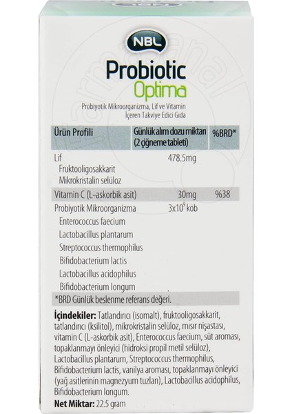 Probiotic Optima Çiğneme 30 Tablet fiyatları
