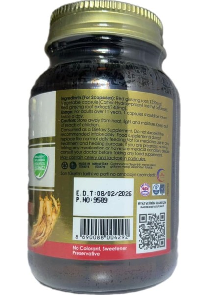 Kırmızı Ginseng 60 Kapsül (2 Adet) modelleri