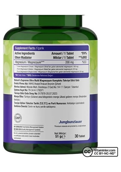 Multi Magnesium Complex 30 Tablet fiyatları