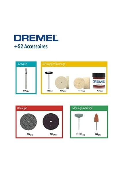 Dremel 687 Çok Amaçlı Aksesuar Seti, 52'li [enerji Sınıfı A] fiyatları