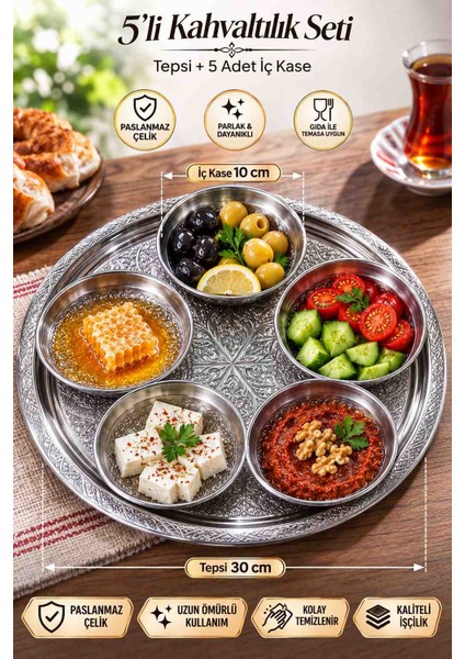 Çelik Kahvaltılık Çerezlik Çelik Kahvaltı Seti fiyatları