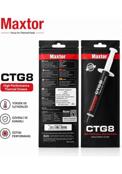 Orjinal Maxtor CTG8E 4gr 12,8 W/m.k Termal Macun fırsatları