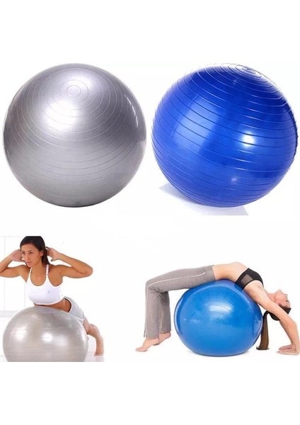 Pilates Topu Gri- Pompa Hediyeli 65 cm modelleri
