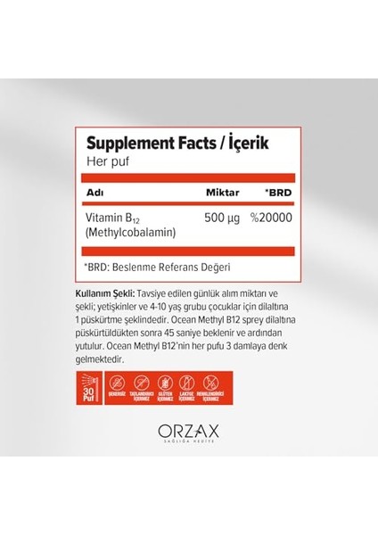 Methyl B12 Dilaltı Sprey 500MCG 5 ml modelleri