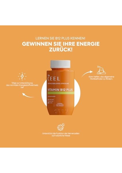 Ceel Vita Vitamin B12 Plus Dil Altı Tablet, Methylcobalamin, Citicoline, 60 Tablet modelleri