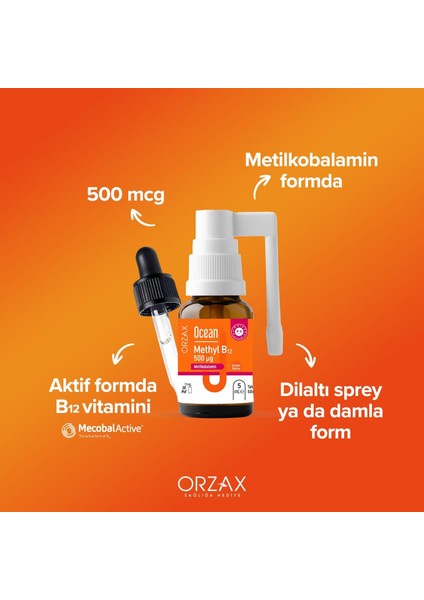 Methyl B12 Dilaltı Sprey 500MCG 5 ml modelleri