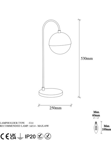 Rani Home Masa Lambası Altın CA-6132 fiyatları