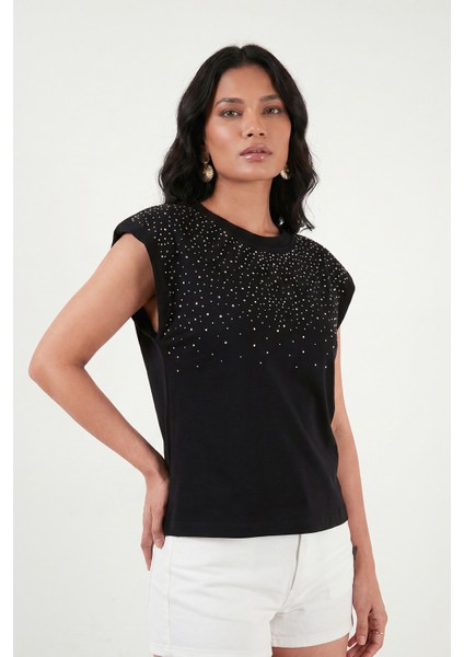 Pamuklu Regular Fit Taş Detaylı Bluz Bayan Bluz 5866945 fiyatları
