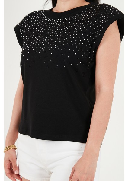 Pamuklu Regular Fit Taş Detaylı Bluz Bayan Bluz 5866945 indirimleri