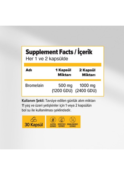 Oreviosell Orzax Ocean Bromelain 500 Mg 30 Kapsül fiyatları
