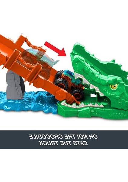 Hot Wheels Timsahı Devir Oyun Seti, Eğlenceli Araç Yarışları Için fiyatları