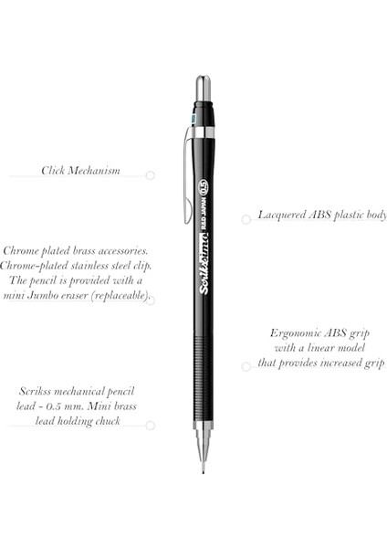 Scrikss Office Simo Mekanik Kurşun Kalem Siyah 0.5 mm fiyatları