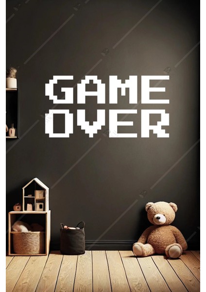 Game Over Yazılı Oyuncu Ahşap Duvar Dekoru Süsü Tablosu fiyatları