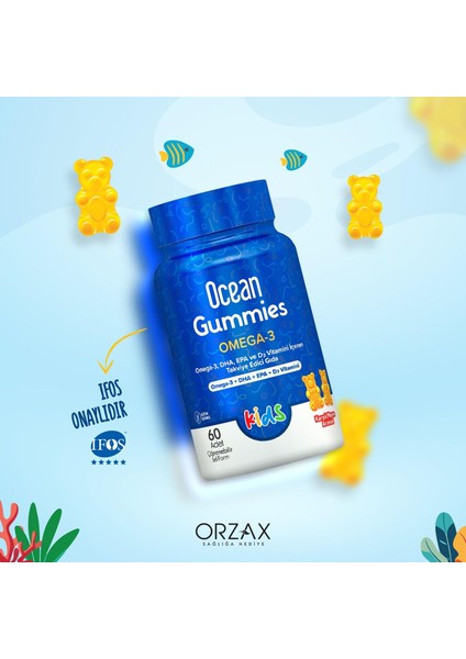 Kids Gummies Omega 3 60 Çiğnenebilir Jel Form (2 Paketi) indirimleri