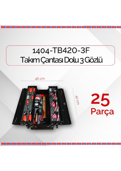Brio Takım Çantası Dolu 3 Gözlü 420 mm indirimleri